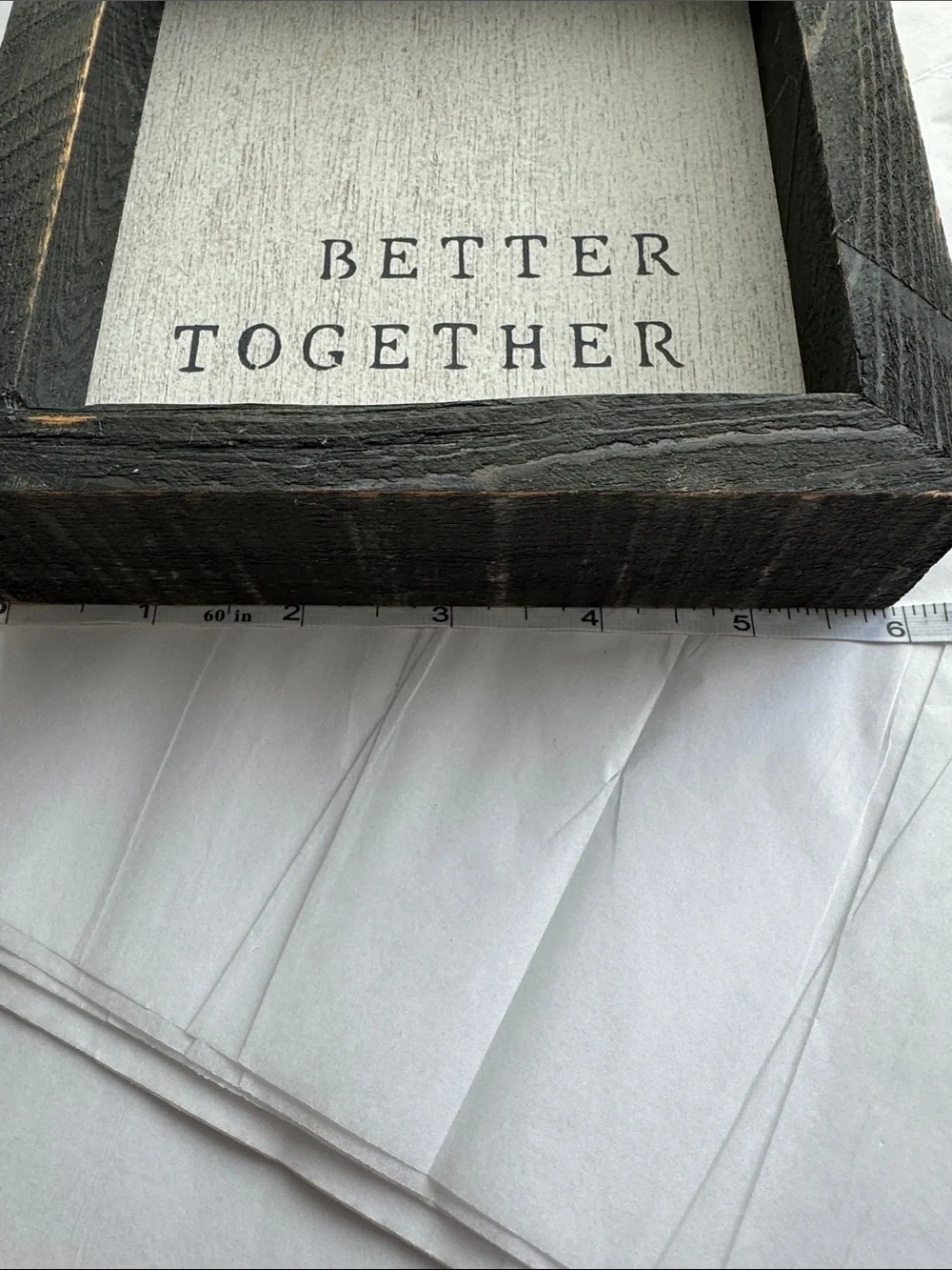 Better Together Framed Wood Sign - Black and Cream Home Accent